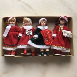Vintage porcelain Christmas dolls